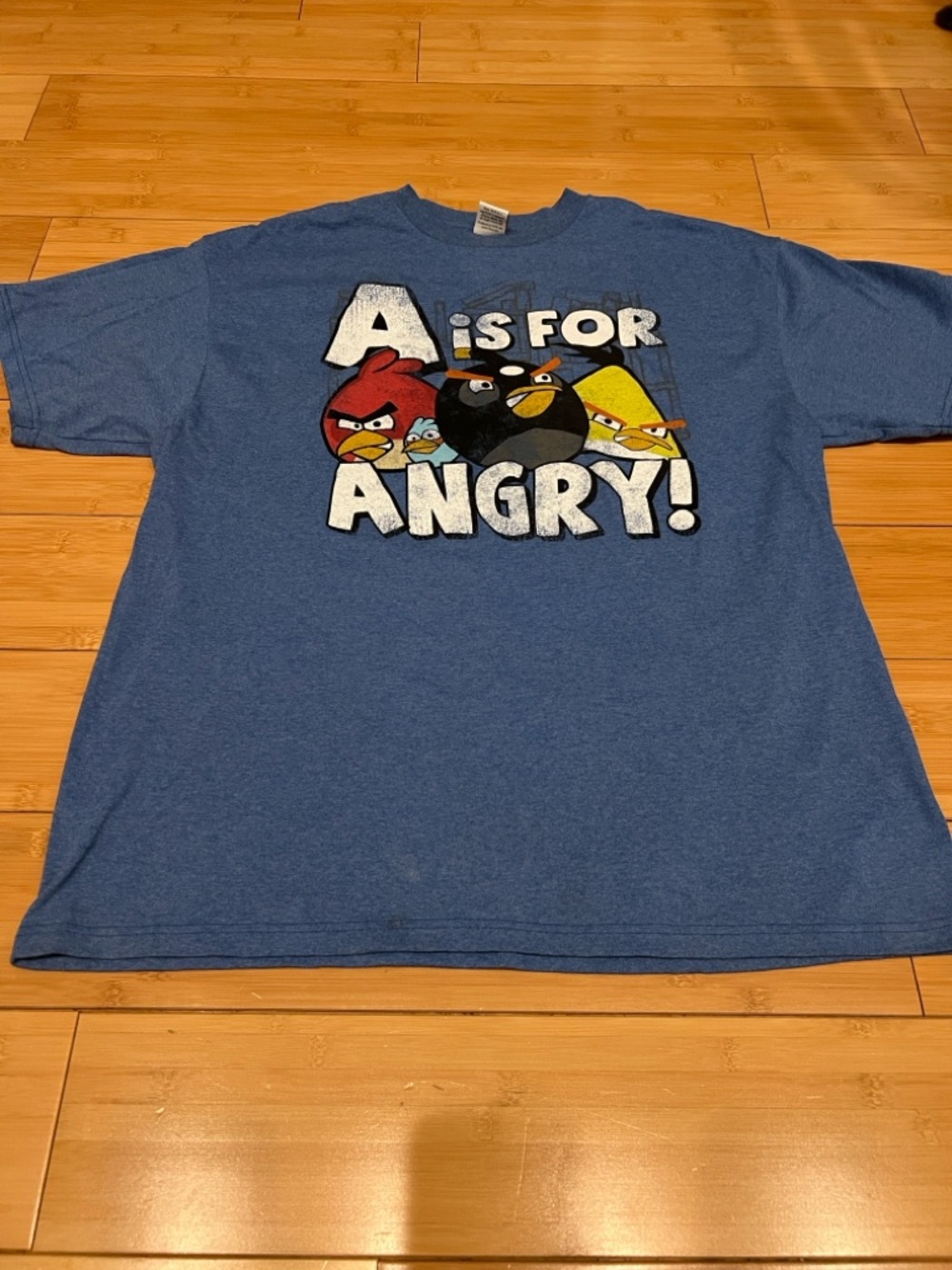 Angry Birds Graphic Tee - Light Blue XL